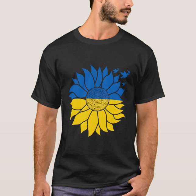 T-shirt Paix en Ukraine pour drapeau ukrainien (Devant)