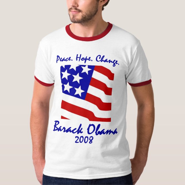 T-shirt Paix, Espoir, Changement (Devant)