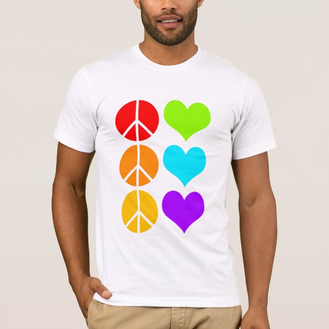 T-shirt paix et amour. [blanc] (Devant)