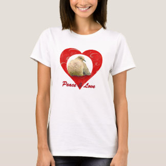 T-shirt Paix et Amour - Dove de deuil - Coeur