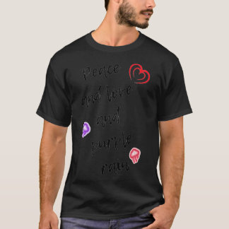 T-shirt Paix et amour et pluie violette