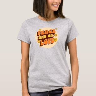 T-shirt Paix et Amour Rétro Années 60 Groovy Flower Power 