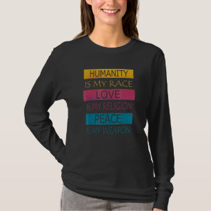 T-shirt Paix et conception amoureuse de l'égalité