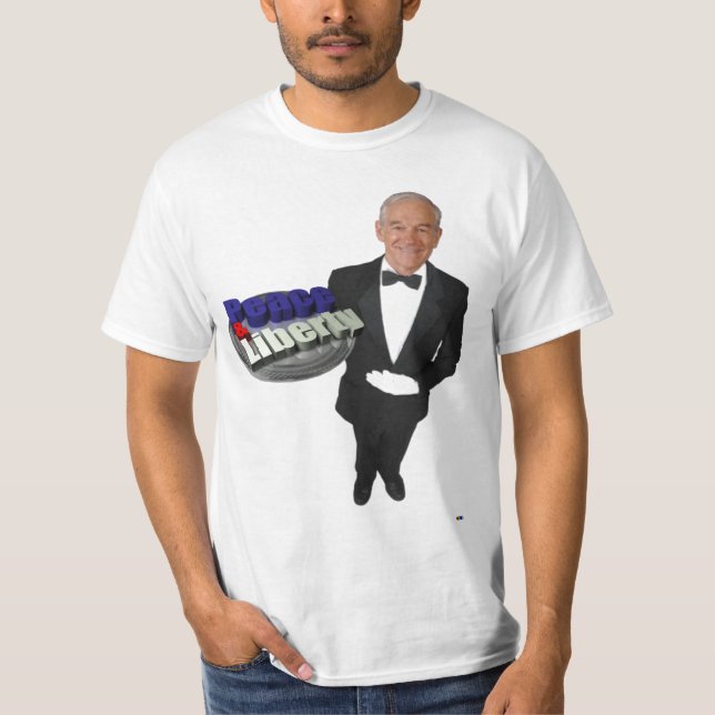 T-shirt Paix et liberté de Ron Paul (Devant)
