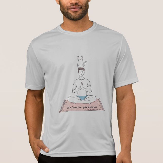 T-shirt Paix Intérieure, Chat Extérieur (Devant)