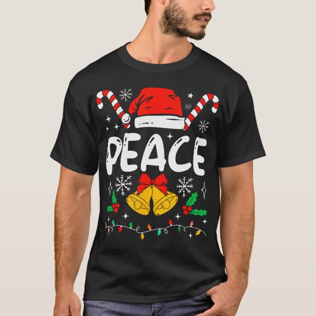 T-shirt Paix Je Viens En Paix Couples Santa Hat (Devant)