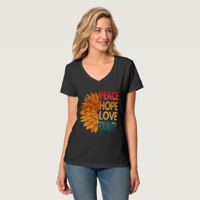 T-shirt PAIX LOVE HOPE EQUALITY (Devant entier)