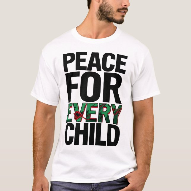 T-shirt Paix pour chaque enfant - Conception de sensibilis (Devant)