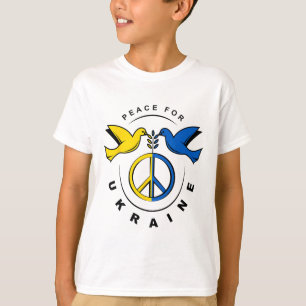 T-shirt Paix pour l'Ukraine Colombe Drapeau de l'Ukraine J