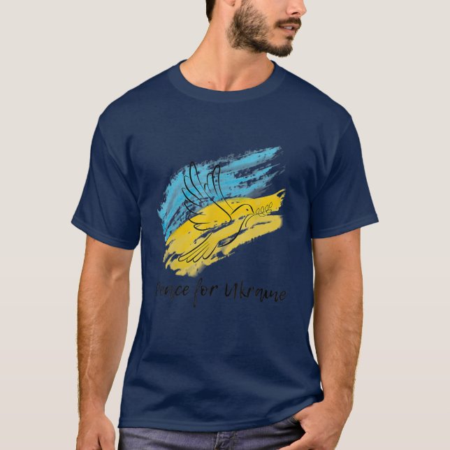 T-shirt Paix pour l'Ukraine Solidarité Coeur de Paix ukrai (Devant)