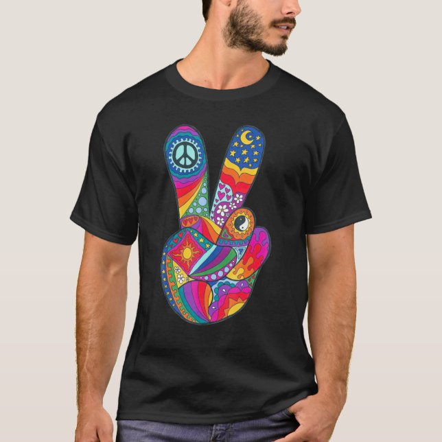 T-shirt Paix Psychedelique dehors (Devant)