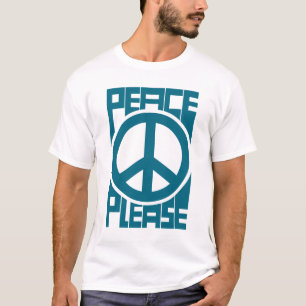 T-shirt Paix S'il Vous Plaît Lettre Bleue