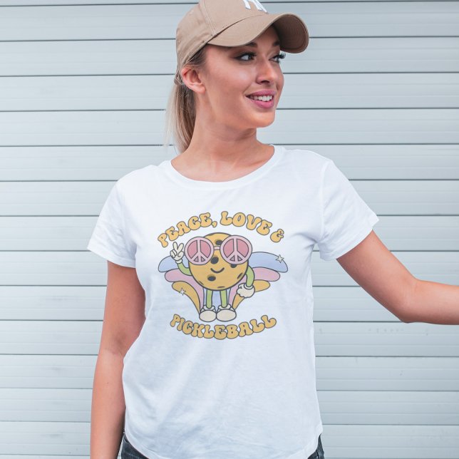 T-shirt Paix super, Amour et Pickleball Retro (Créateur téléchargé)