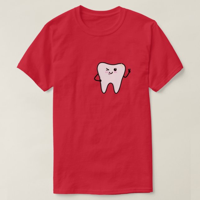 T-shirt paix sur la dent mignonne (Design devant)