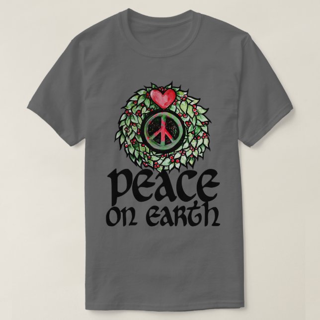 T-shirt Paix sur Terre Amour Wreath (Design devant)