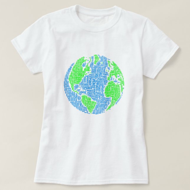 T-shirt Paix sur Terre / Paix / Jour de l'terre / Paix mon (Design devant)