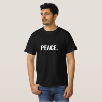 Paix texte noir et blanc minimaliste anti-guerre