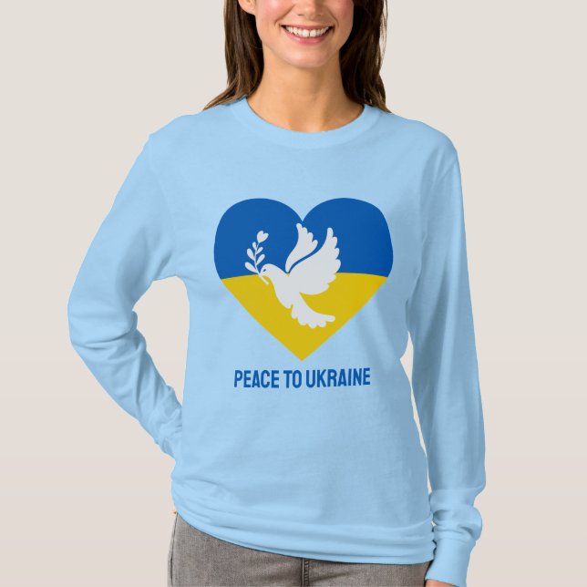 T-shirt Paix textuelle à l'Ukraine (Devant)