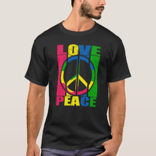 T-shirt Paix Tie Teinture Doigt Liberté Hippie Fleur Ch