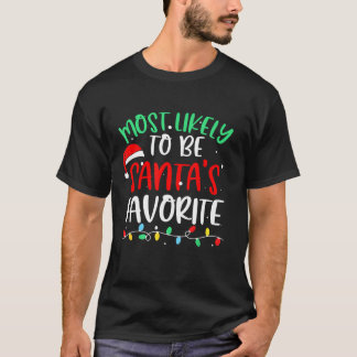 T-shirt Pajam de Noël favori de Père Noël