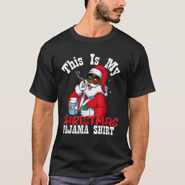T-shirt Pajam de Noël Noir-Africain (Devant)