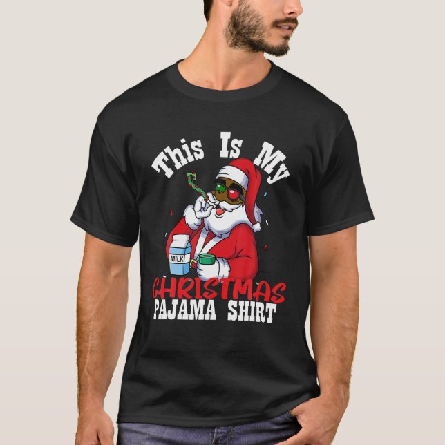 T-shirt Pajam de Noël Noir-Africain (Devant)
