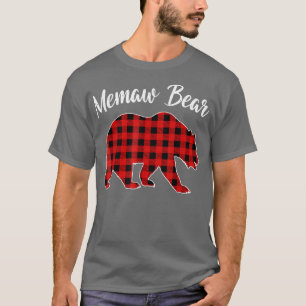 T-shirt Pajam Famille de bisons de poche rouge