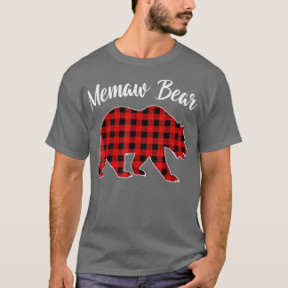 T-shirt Pajam Famille de bisons de poche rouge
