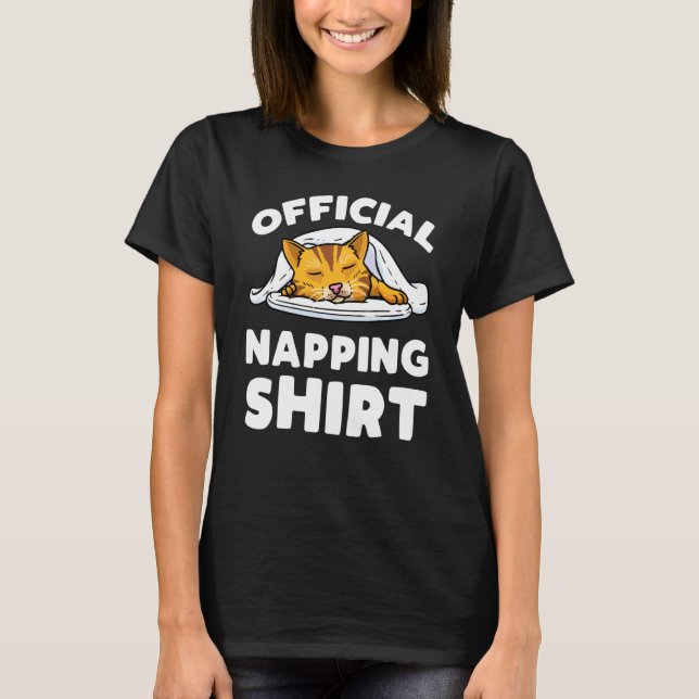 T-shirt Pajama couché officiel de chat Napping de chat (Devant)