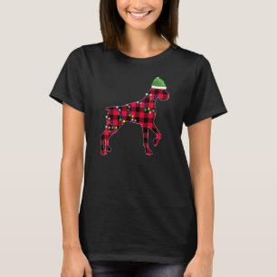 T-shirt Pajama de chien de bison rouge à plaid Noël