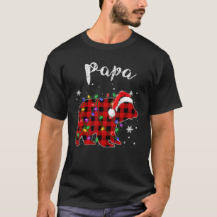T-shirt Pajama de famille rouge Paid Papa Bear Buffalo Cor