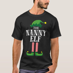 T-shirt Pajama de fête de Noël de la Nanny Elf Matching Fa