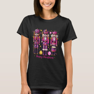T-shirt Pajama de Noël 2024 de Noël rose Léopard