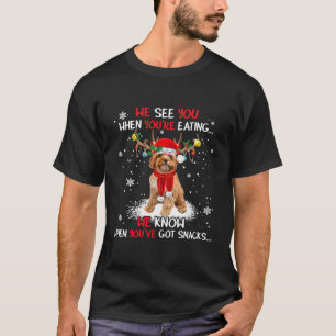 T-shirt Pajama de Noël clair père Noël Cavoodle Reindeer 