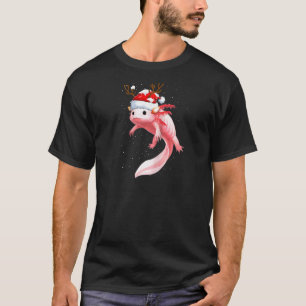 T-shirt Pajama de Noël Dabbing Axolotl Santa Hat Reindee