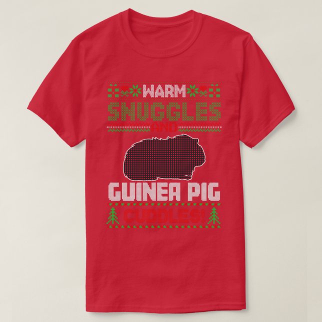 T-shirt Pajama de Noël de cochon de Guinée (Design devant)