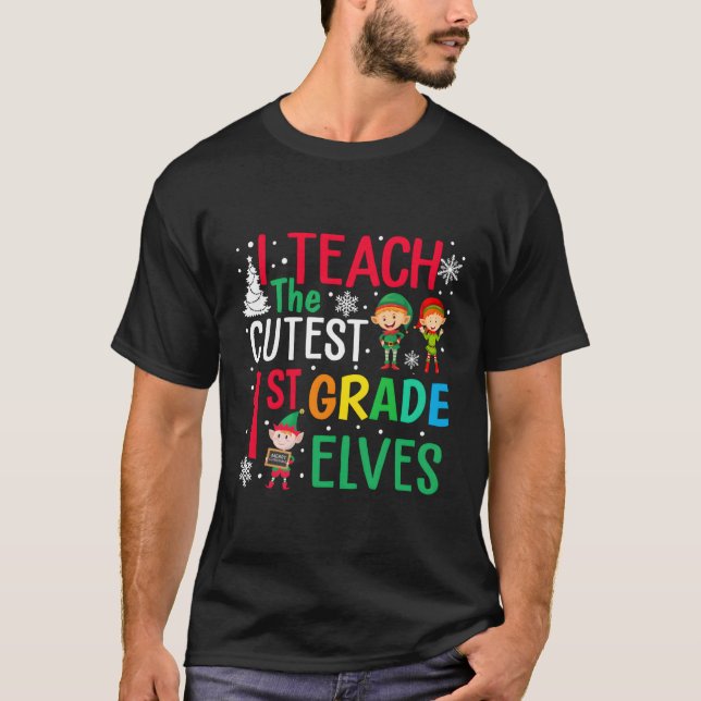 T-shirt Pajama De Noël De L'Enseignant J'Enseigne Le Cutes (Devant)