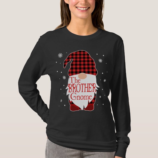 T-shirt Pajama de Noël Famille Cadeau Frère Gnome Buffalo (Devant)