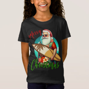 T-Shirt Pajama de Noël Hawaï Surf Père Noël