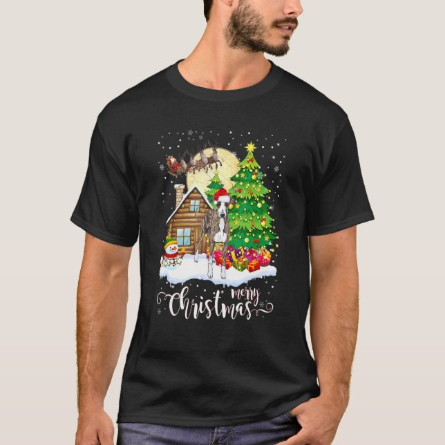 T-shirt Pajama de Noël Italien Greyhound Tree Xmas Chien D (Devant)
