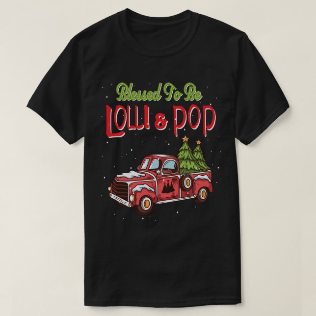 T-shirt Pajama de Noël Lolli et Pop Grand-parents Grandmot (Design devant)