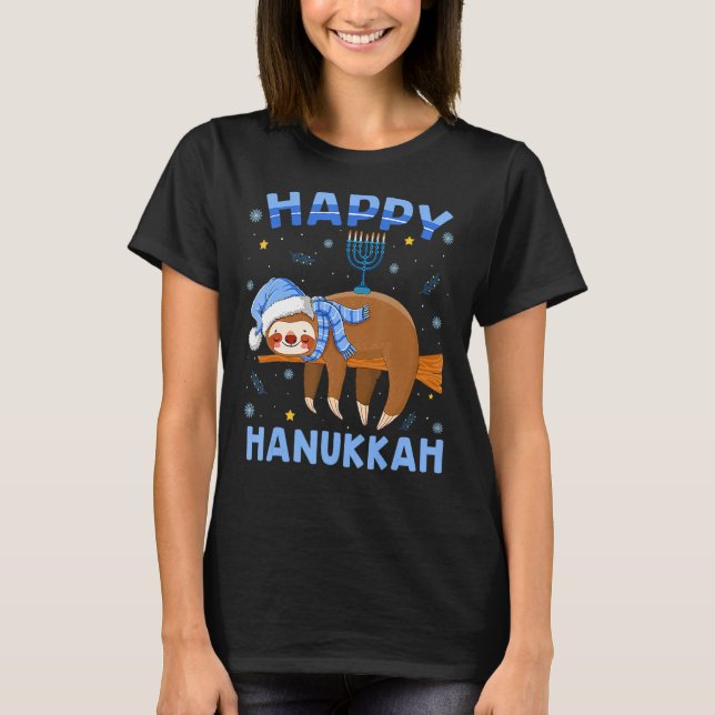 T-shirt Pajama juif Sloth Hanoukka Chanukah (Devant)