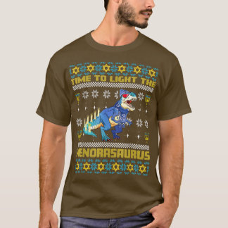 T-shirt Pajama Menorasaurus Re Menorah Dinosaur Hanoukka