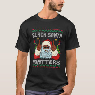 T-shirt Pajama noir Père Noël afro-américain de Noël F