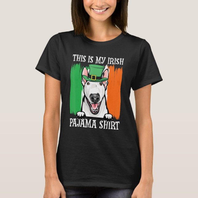 T-shirt Pajamas de la Saint Patrick Bull Terrier Shamrock  (Devant)