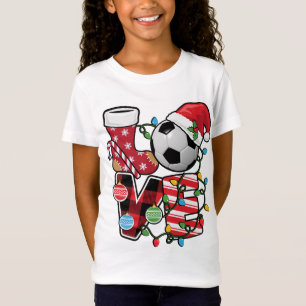 T-Shirt Pajamas de Noël de football Amusants Red Plaid San