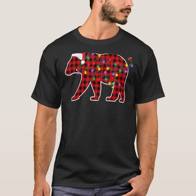 T-shirt Pajamas de Noël de l'ours polaire de bison rouge à (Devant)