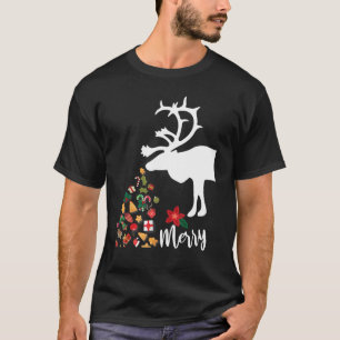 T-shirt Pajamas De Noël De Reindeer Pour Un Match De Famil