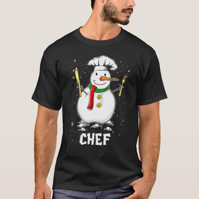 T-shirt Pajamas de Noël du chef Snowman (Devant)