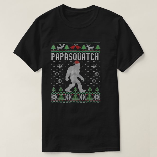 T-shirt Pajamas de Noël moches de Bigfoot Père Noël Papa  (Design devant)
